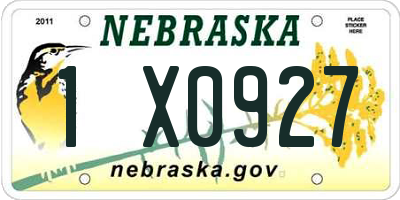 NE license plate 1X0927