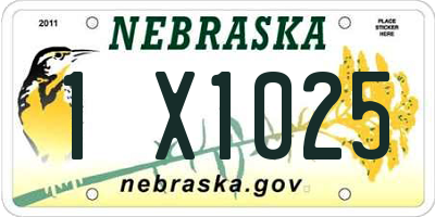 NE license plate 1X1025