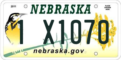 NE license plate 1X1070