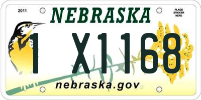 NE license plate 1X1168