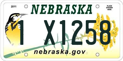 NE license plate 1X1258