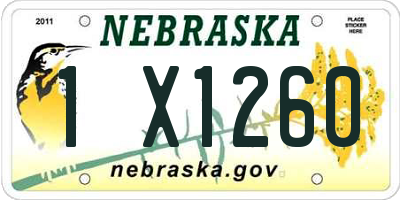 NE license plate 1X1260