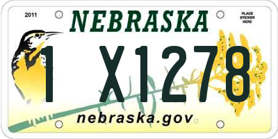NE license plate 1X1278