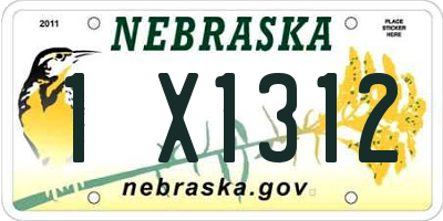 NE license plate 1X1312