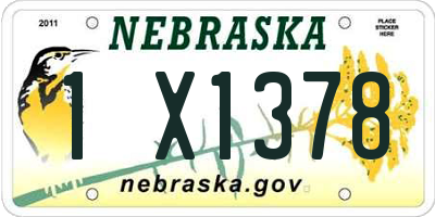 NE license plate 1X1378
