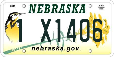 NE license plate 1X1406