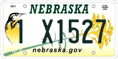 NE license plate 1X1527