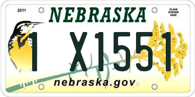 NE license plate 1X1551