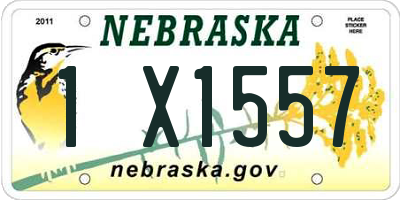 NE license plate 1X1557