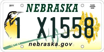 NE license plate 1X1558