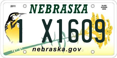 NE license plate 1X1609