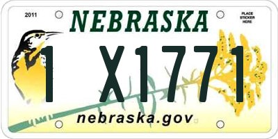 NE license plate 1X1771