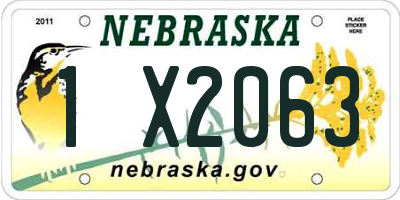 NE license plate 1X2063