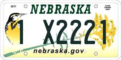 NE license plate 1X2221
