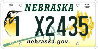 NE license plate 1X2435