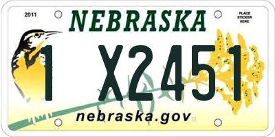 NE license plate 1X2451