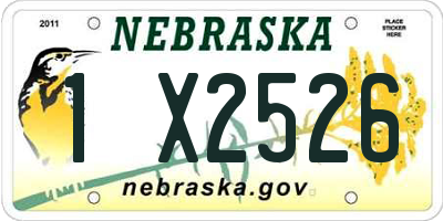 NE license plate 1X2526