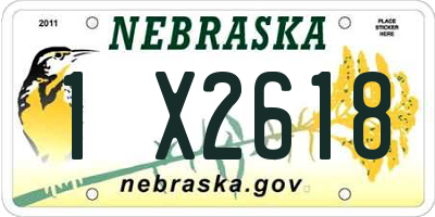 NE license plate 1X2618