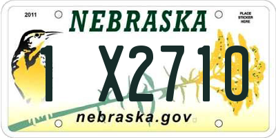 NE license plate 1X2710
