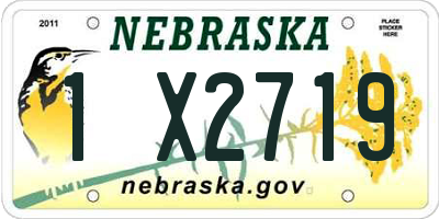 NE license plate 1X2719
