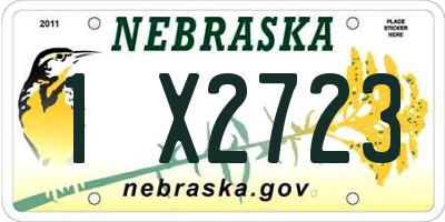 NE license plate 1X2723