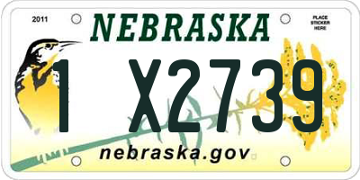 NE license plate 1X2739