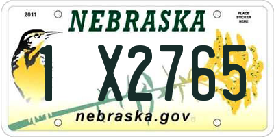 NE license plate 1X2765
