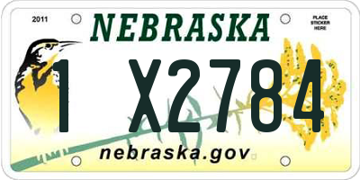 NE license plate 1X2784