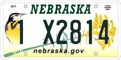 NE license plate 1X2814