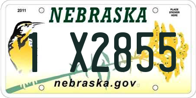 NE license plate 1X2855