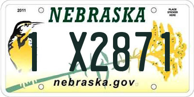 NE license plate 1X2871