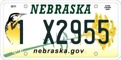 NE license plate 1X2955