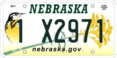NE license plate 1X2971