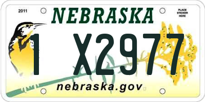 NE license plate 1X2977