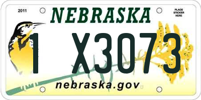 NE license plate 1X3073