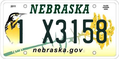 NE license plate 1X3158