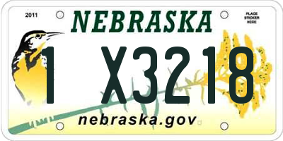 NE license plate 1X3218