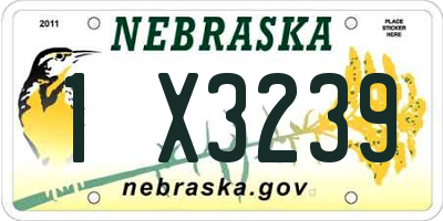 NE license plate 1X3239