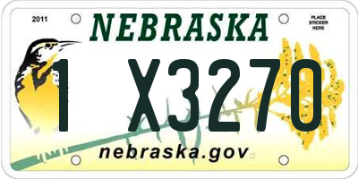 NE license plate 1X3270