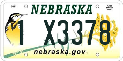 NE license plate 1X3378