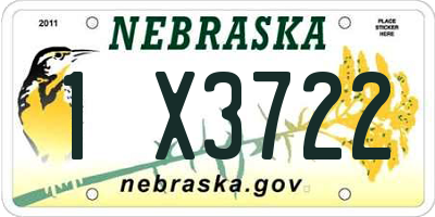 NE license plate 1X3722