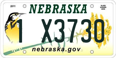NE license plate 1X3730