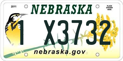 NE license plate 1X3732