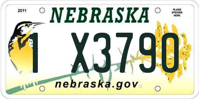 NE license plate 1X3790