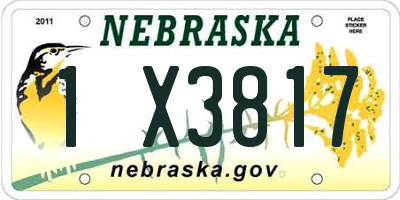NE license plate 1X3817