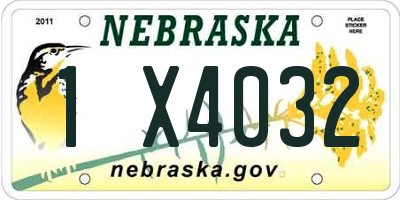 NE license plate 1X4032