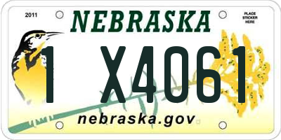 NE license plate 1X4061