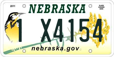 NE license plate 1X4154