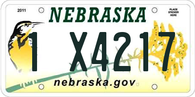 NE license plate 1X4217