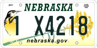 NE license plate 1X4218